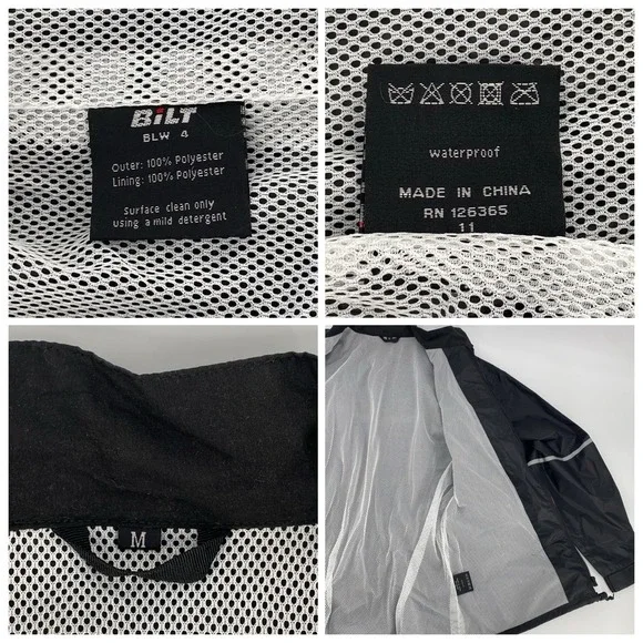BiLt Motorcycle Jacket BLW 4 Waterproof Rain Shell Reflective Black Women's Med. - Picture 7 of 8